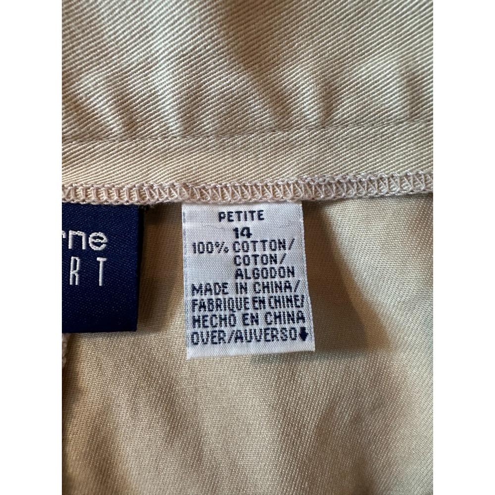 Liz Claiborne Liz Sport Womens Casual Chino Pants Size Petite 14P Beige Cotton - Picture 9 of 12